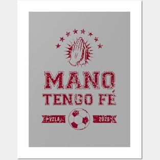 Mano Tengo Fe - Maroon Lettering Posters and Art